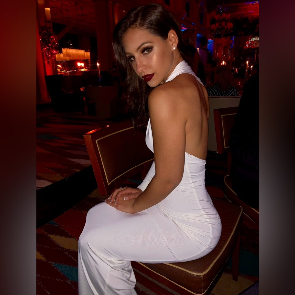 White Open Back Gown